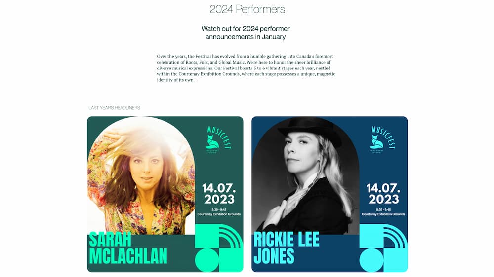 Vancouver Island Musicfest Redesign